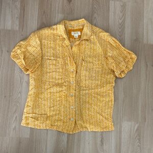 Anthropologie Maeve Mustard Patterned Shirt
